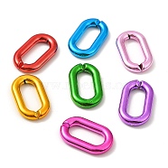 UV Plated Acrylic Linking Rings, Quick Link Connectors, Oval, Mixed Color, 27x16.5x4mm, Inner Diameter: 18x7.5mm(PACR-P004-03A)