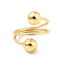 Brass Ball Triple Layer Wrap Ring for Women, Cadmium Free & Lead Free, Real 18K Gold Plated, US Size 7 3/4(17.9mm)(RJEW-E046-22G)