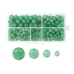340Pcs 4 Sizes Natural Green Aventurine Beads, Round, 4mm/6mm/8mm/10mm, Hole: 1mm(G-LS0001-23)