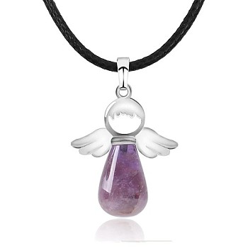 Angel Natural Amethyst Pendant Necklaces, No Size
