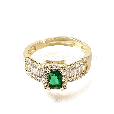 Brass Micro Pave Clear Cubic Zirconia Cuff Open Rings(CU-CBA5C10-14G)-4