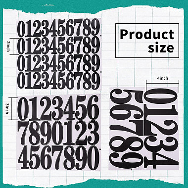 12 Sheets 3 Styles PVC Number Adhesive Decorative Stickers(DIY-GL0004-59)-2