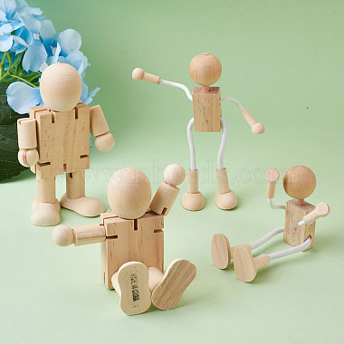 jouets de robot en bois blanc inachevé(AJEW-TA0001-03)-6