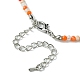 Faceted Rondelle Glass Beaded Necklace for Women(NJEW-M208-01G)-5