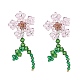 Imitation Austrian Crystal Flower of Life Dangle Stud Earrings(X1-EJEW-TA00029-01)-1
