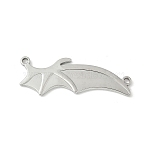 Halloween 304 Stainless Steel Pendants, Bat Wing Charms, Non-Tarnish, Stainless Steel Color, 16x46x2mm, Hole: 2mm(STAS-S186-11P)