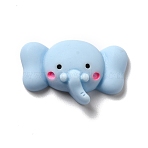 Opaque Resin Cabochons, Elephant, Light Sky Blue, 15x25.5x7.5mm(RESI-C013-04)