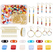 DIY Beads Drop Earring Making Kit, Including Iron Earring Hooks, 304 Stainless Steel Jump Rings, Glass Seed Beads, Copper Wire, Mixed Color, Glass Seed Beads: 240pcs/set(DIY-SZ0007-94)