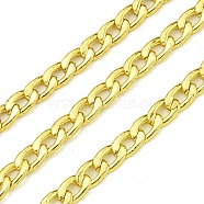 304 Stainless Steel Curb Chains, Unwelded, with Spool, Real 18K Gold Plated, 4.5x3x1mm(CHS-G036-03G)