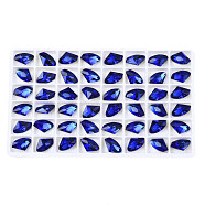 48Pcs Glass Rhinestone Cabochons, Nail Art Decoration Accessories, Faceted, Medium Blue, 14x9x5mm(MRMJ-N029-03-03)