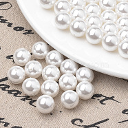 Eco-Friendly Plastic Imitation Pearl Beads Strands, High Luster, Grade A, Round, White, 10mm, Hole: 1.8mm, about 110pcs/strand, 43.3 inch(MACR-S285-10mm-04)