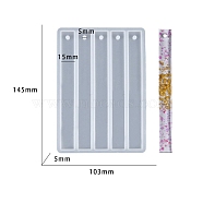 Bookmark DIY Food Grade Silicone Molds, Resin Casting Molds, for UV Resin, Epoxy Resin Craft Making, Rectangle, 145x103x5mm, Hole: 5mm(PW-WG44186-01)