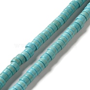 Synthetic Turquoise Dyed Beads Strands, Heishi Beads, Flat Round/Disc, Turquoise, 4.5x2.5mm, Hole: 0.8mm, about 155pcs/strand, 14.96''(38cm)(G-E594-20A)
