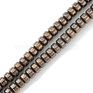 Synthetic Non-Magnetic Hematite Beads Strands, Disc, Heishi Beads, Coffee Plated, 4x3mm, Hole: 1mm, about 138pcs/strand, 15.75''(40cm)(G-H020-L03-10)