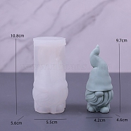 Gnome DIY Food Grade Silicone Candle Molds, Aromatherapy Candle Moulds, Scented Candle Making Molds, White, 10.8x5.5x5.6cm(PW-WG40941-02)