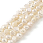 Natural Cultured Freshwater Pearl Beads Strands, Two Sides Polished, Grade 3A+, Floral White, 4~5mm, Hole: 0.5mm, about 39pcs/strand, 7.09''(18cm)(PEAR-A006-03C)