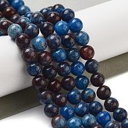 Natural Blue Opal Beads Strands, Round, 10~10.5mm, Hole: 1mm, about 38pcs/strand, 15.04~15.16''(38.2~38.5cm)(G-H045-A02-8MM-01)