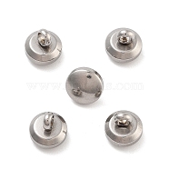 Non-Tarnish 202 Stainless Steel Charms Flat Round Charm, Stainless Steel Color, 6x6mm, Hole: 1mm(STAS-B072-07P-01)