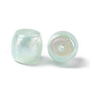 Opaque Acrylic Beads, AB Color, Macaron Color, Barrel, Aquamarine, 15.5x16.5mm, Hole: 3mm(OACR-C009-01E)