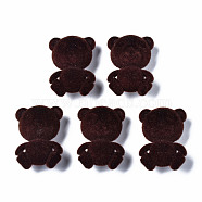 1-Hole Flocky Acrylic Shank Buttons, Bear, Coconut Brown, 29x21x13mm, Hole: 3mm(MACR-S275-033C)