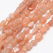 Natural Sunstone Beads Strands, Tumbled Stone, Nuggets, 6~8x4~6mm, Hole: 1mm, 15.3 inch(39cm)(G-F521-26)