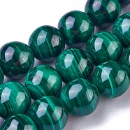 Natural Malachite Beads Strands, Round, 8mm, Hole: 0.7mm, about 52~53pcs/strand, 15.5 inch(39.5cm)(G-G779-04A)