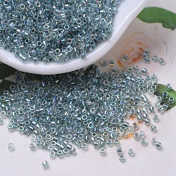 MIYUKI Delica Beads, Cylinder, Japanese Seed Beads, 11/0, (DB0084) Sea Foam Lined Crystal AB, 1.3x1.6mm, Hole: 0.8mm, about 2000pcs/10g(X-SEED-J020-DB0084)