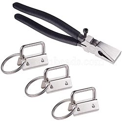 DIY Key Clasp Making, with Iron Key Clasps, with Ribbon Ends and Steel Clamp Flat Nose Pliers, Mixed Color, 20x4.9x2.5cm(DIY-PH0020-11)
