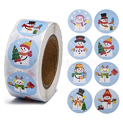 Christmas Roll Stickers, 8 Different Designs Decorative Sealing Stickers, for Christmas Party Favors, Holiday Decorations, Christmas Themed Pattern, 25mm, about 500pcs/roll(DIY-J002-B04)