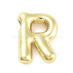 Rack Plating Brass Pendants, Long-Lasting Plated, Real 18K Gold Plated, Letter R, 20.5x15.5x4mm, hole: 3.5x2.5mm(KK-C055-01R-G)