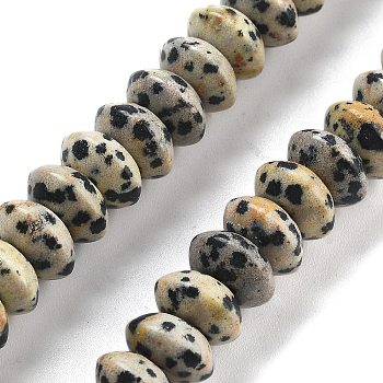 Natural Dalmatian Jasper Beads Strands, Saucer Beads, 10x5mm, Hole: 0.7mm, about 40pcs/strand, 8.19''~8.54''(20.8~21.7cm)