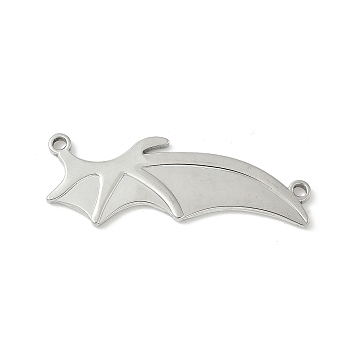 Halloween 304 Stainless Steel Pendants, Bat Wing Charms, Non-Tarnish, Stainless Steel Color, 16x46x2mm, Hole: 2mm