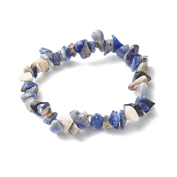 Natural Sodalite Beads Stretch Bracelets for Children, Inner Diameter: 1-7/8 inch(4.8~5.1cm)