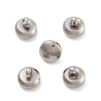 Non-Tarnish 202 Stainless Steel Charms Flat Round Charm, Stainless Steel Color, 6x6mm, Hole: 1mm