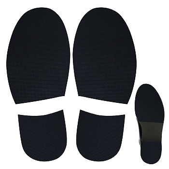 2 Pair 2 Styles Skid Rubber Shoes Bottom, Wear Resistant Raised Grain Repair Sole Pad for Boots, Leather Shoes, Black, 88~190x86~118x1~3mm, 1 pair/style