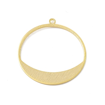 Brass Pendants, Cadmium Free & Lead Free, Ring Charm, Real 24K Gold Plated, 30.5x28x0.5mm, Hole: 1.6mm