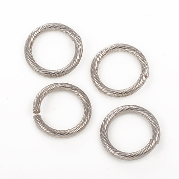 304 Stainless Steel Jump Ring, Open Jump Rings, Stainless Steel Color, 15x2mm, Inner Diameter: 11mm, 12 Gauge