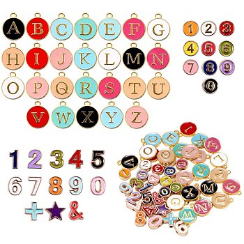 3 Sets 3 Style Alloy Enamel Charms, Mixed Shapes, Mixed Color, 1 set/style