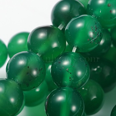 Rond vert naturel onyx agate perles brins(G-S119-03-8mm)-3