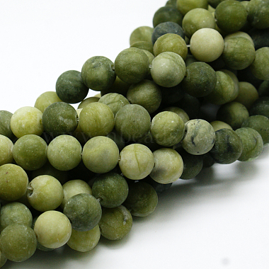 Round Frosted Natural TaiWan Jade Bead Strands(X-G-M248-10mm-02)-2