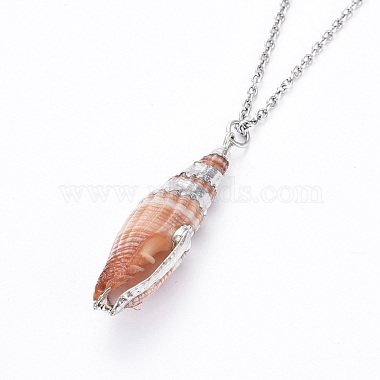 Sea Shell Pendants Necklaces(NJEW-JN02366-M)-4