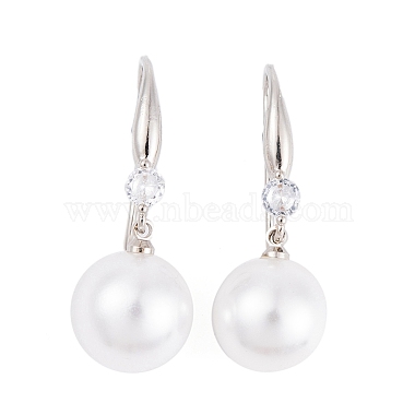 Platinum White Others Brass+Cubic Zirconia Earring Hooks