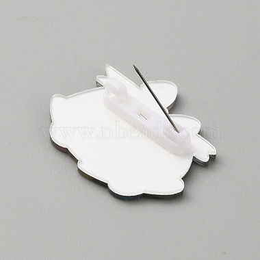 Christmas Acrylic Brooch Pin(JEWB-WH0030-12I)-2