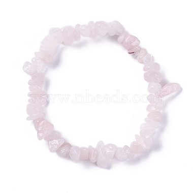Rose Quartz Chips Stretch Bracelets(X-BJEW-JB01308-01)-3