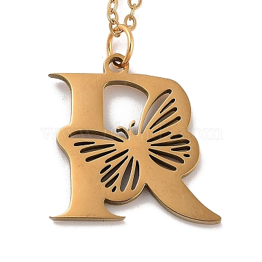 Letter R 201 Stainless Steel Necklaces