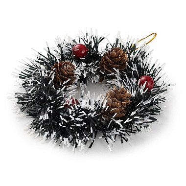 Weihnachtskranz-Anhänger aus PVC(HJEW-R100-01B)-3