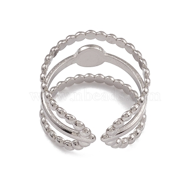 304 Stainless Steel Triple Line Open Cuff Ring Findings(RJEW-G285-32P)-3