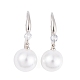 Rack Plating Brass Cubic Zirconia ABS Pearl Earring Hooks(EJEW-S219-16P-05)-1