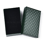 Rhombus Textured Cardboard Jewelry Boxes, with Black Sponge, for Jewelry Gift Packaging, Rectangle, Dark Green, 8x5x2.7cm, inside: 7.3&times;4.4cm.(CBOX-T006-02C)