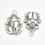Tibetan Style Alloy Pendants, Beetle, Cadmium Free & Lead Free,, Antique Silver, 40x27x8mm, Hole: 5mm(X-TIBE-T007-30AS-LF)